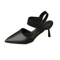thumbnail image 2 of Viluyesy Women's Kitten Heels Sandals, Pointed Toe Slingback Sexy Shallow Ladies Wedding Party Dress Shoes Black 7, 2 of 4