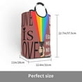 thumbnail image 3 of Panier à Linge Imperméable Pliable, Sac à Linge avec Poignée en Aluminium Burgundy Rainbow Light, 50L, 3 of 6