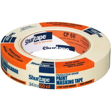 6-Rolls of .94” x 60 yds Shurtape 199898 CP 66 Contractor Grade, High Adhesion Masking Tape, Single Wrap