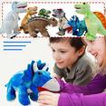 thumbnail image 3 of Dinosaur Plush Toy Soft Triceratops and Tyrannosaurus Stuffed Animal Figure Set for Home, 3 of 3