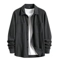 thumbnail image 3 of Men's Corduroy Cardigan Shirt Soft Lightweight Warm Jacket Easy Care Workwear Regular Fit Mens Fall Clothes, 3 of 8