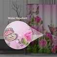 thumbnail image 5 of Butterfly Floral Shower Curtain 72 x 72 Inch, Pink Rose Blossom Shower Curtain Spring Romance Flower Bouquet Shower Curtain Bathroom Decor, Polyester Fabric Waterproof with Hooks, 5 of 6