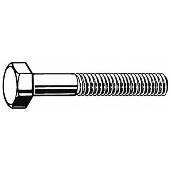 Grade 5, 7/16"-14 Hex Head Cap Screw, Zinc Plated Steel, 2 in L, 25 PK