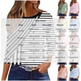 thumbnail image 3 of Neewe Women's Casual 3/4 Sleeve T-Shirts Round Neck Tunic Print Tops Basic Tees Blouses Business Work Tee Top, 3 of 7