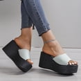 thumbnail image 2 of zttd fashion summer women sandals wedge heel thick sole fish mouth solid color multicolor casual slipper women's slipper a, 2 of 6
