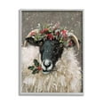 thumbnail image 4 of Stupell Industries Holiday Berries Farmhouse Sheep Holiday Painting Gray Framed Art Print Wall Art, 4 of 5