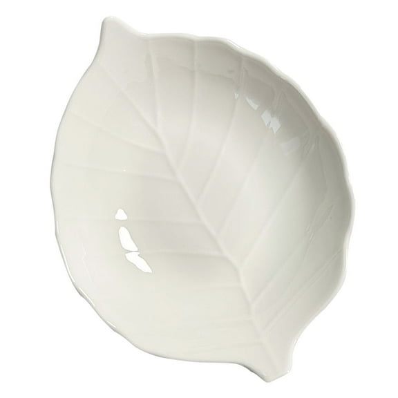 HEMOTON Leaf-Shaped Dish Tray for Dried Fruit, Dessert, Cake, and Jewelry Serving - Small Size