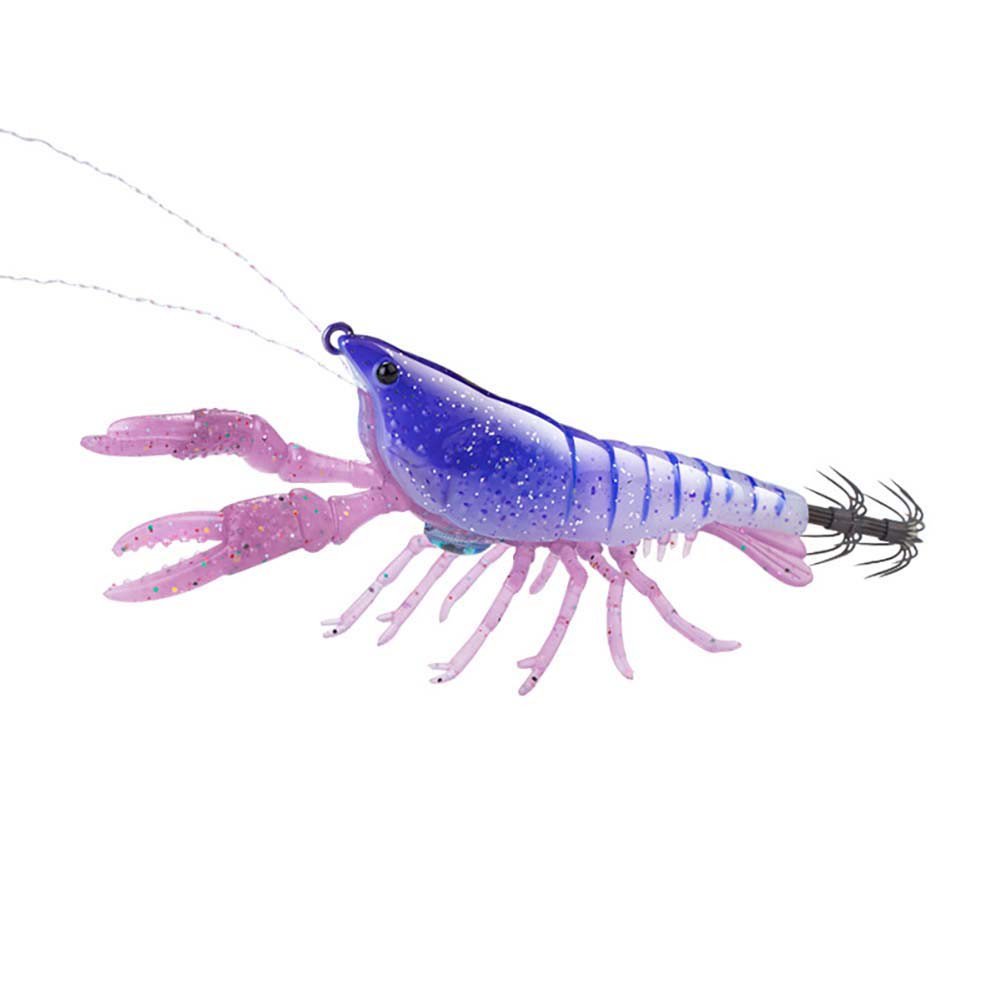 Mosiee 12.5cm/15.5G Crayfish Squid Bait Slow Sinking Shrimp with Fish Lure Lamp 02