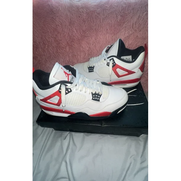 Ni - ke Air Jordan 4 Retro Red Cement Men's Size 8.5, Women's Size 10