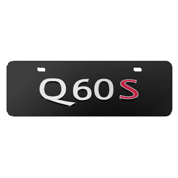 INFINITI Q60S in 3D European Look Half-Size Black Stainless Steel License Plate