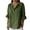 Army Green, variant on Women's Plus Size Tops 3/4 Sleeve Linen Cotton V Neck Button Shirt Blouse Tunic Tops Loose Fit Basic Tees For Women Going Out Tops For Women