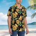 thumbnail image 5 of Xecao Sunflowers And Bird print Hawaiian shirt - a stylish short-sleeve button-down for men, perfect for casual beach and tropical outings., 5 of 9