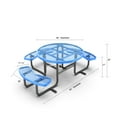 thumbnail image 5 of LifeYard Outdoor Picnic Table, ADA, 46" Round, Steel Table, Blue, 5 of 5