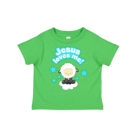 

Inktastic Jesus Loves Me Cute Lamb and Stars Gift Toddler Boy or Toddler Girl T-Shirt