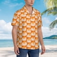 thumbnail image 5 of Daiia Cute Fox Faces Pattern Hawaiian Shirt for Men Gentle Cotton Regular Short Sleeve Casual-3X-Large, 5 of 9