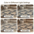 thumbnail image 7 of ODIKA 4'x6' Beige Navy Geometric Block Washable Area Rug Contemporary Abstract Motif Design with Dotted Stain Resistant, Low Pile, Easy Care for Dorm Room, Small Living, 7 of 7