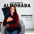 thumbnail image 2 of Almohada Cojín Abrazable Pelo Largo Suave Decorativo Colores Negro, 2 of 5