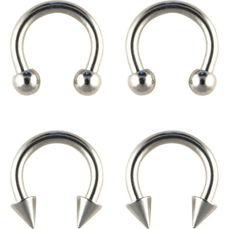 Body Jewelry Women's 16G Stainless Steel Horseshoe Nose Rings, Value Pack