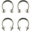 Body Jewelry Women's 16G Stainless Steel Horseshoe Nose Rings, Value Pack