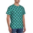 thumbnail image 4 of Yiaed Aquamarine Glitter Print Mens Short Sleeve Tight Fit T-Shirt, Crewneck Casual Tee-3X-Large, 4 of 5