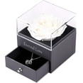 thumbnail image 5 of Mothers Day Gift Preserved Real Red Rose with Silver-Tone Heart Necklace I Love You Gift Set, Enchanted Real Rose Flower for Valentine's Day Anniversary Wedding Romantic Gifts for her (Red Rose), 5 of 16