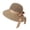 Khaki, variant on HONHUZH Summer Hats Womens Crochet Bucket Sun Hat With Bow Wide Brim Breathable Summer Beach Cap