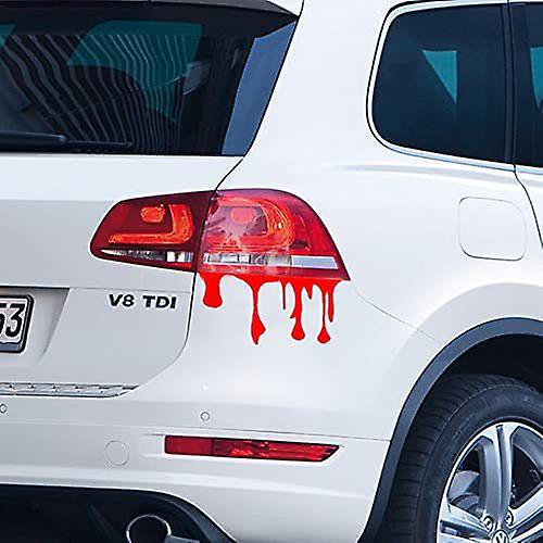 Calcomanías para autos 2 Pack Red Flowing Blood Bloody Horror Calcomanías divertidas Calcomanías para autos Vinilo Banban ZefeiWu 8390606397027