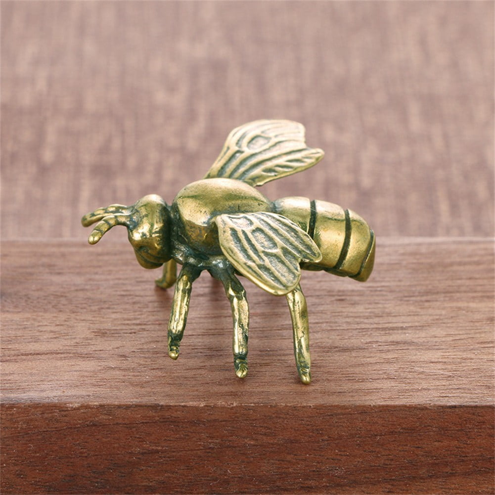 Mini Brass Bee Figurine Small Statue House-Ornament Animal Figurines Office Gift 