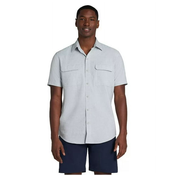 IZOD Men's Button Down Shirt, Harbor Mist, X-Large