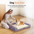 thumbnail image 3 of Cama Ortopédica para Perros Pequeños Lavable: Cama con Respaldo para Perros de Tamaño Pequeño, Espuma de Celdas en Forma de Huevo, Sofá Impermeable con Funda Removible - Morado, 3 of 7