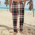 thumbnail image 2 of SnnmBlm Men's Cotton Super Soft Flannel Plaid Pajama Pant Black 3XL, 2 of 7