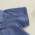 thumbnail image 4 of Baby Onesies Boy Newborn Outfits Baby Boy Clothes Summer Short Sleeve Collared Dinosaur Pocket Denim Romper Jeans Jumpsuit, 4 of 9