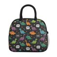 thumbnail image 2 of Womens Black Dinosaurs Speech Bubbles Pattern Lunch Box for Work,Insulated Lunch Bag for Women,Loncheras Para Mujer,Leakproof Adult Lunch Bag for Work,Beach,Travel,Picnic,Camping, 2 of 7