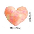 thumbnail image 2 of Chanana Fluffy Heart Shaped Pillow, Cute Tie-dye Heart Shaped Throw Cushion Stuffed Decorative Gift Throw Pillow for Bed Couch Sofa Decoration Women, Orange, 2 of 6