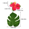 thumbnail image 4 of ELAYARD 1Set Artificial Monstera Leaves and Hibiscus Flowers Assorted Color Tropical Faux Leaf Decor for Party, 4 of 6