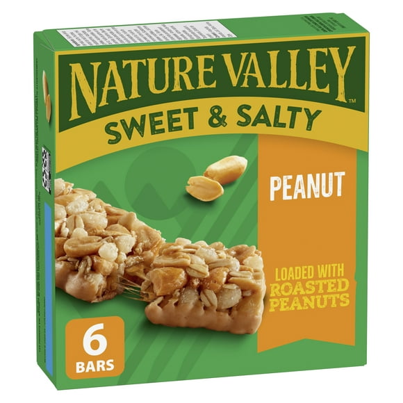 Nature Valley Granola Bars, Sweet and Salty Nut, Peanut, 6 ct, 6 bars x 35 g, 210 g