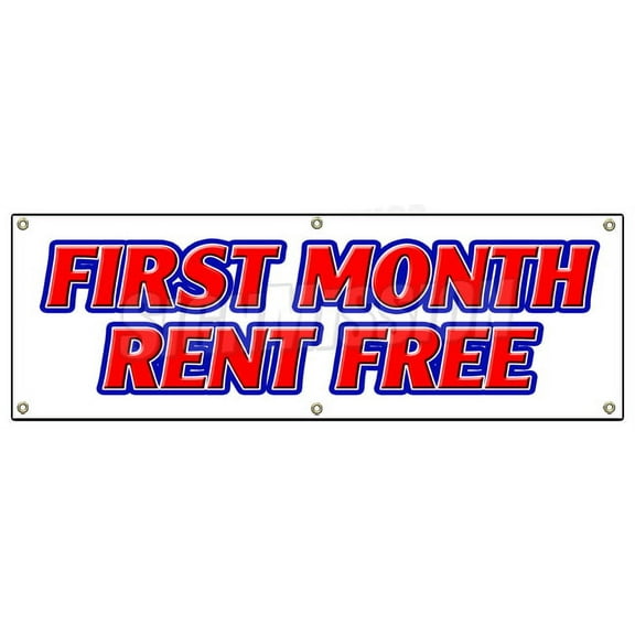 72" FIRST MONTH RENT FREE BANNER SIGN apartment promotion rent lease condo