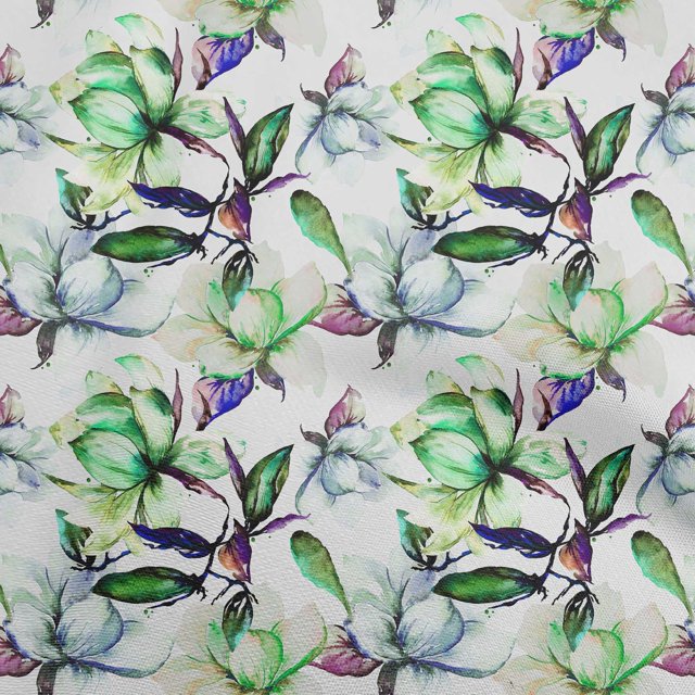 oneOone Rayon Green Fabric Leaves & Clover Craft Projects Decor Fabric Printed By The Yard 56 Inch Wide