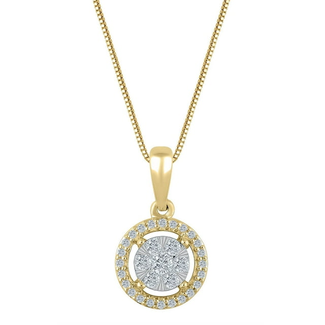 0.23 CT. T.W. Round Cut Diamond Pendant Necklace in 14k Gold