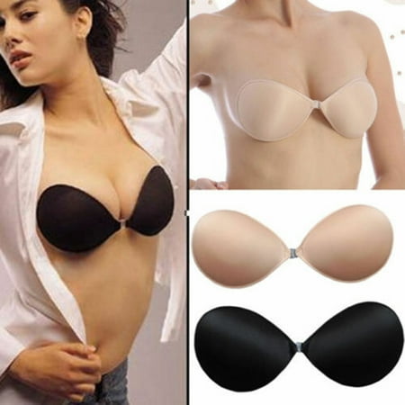Bagilaanoe Womens Strapless Invisible Bra Backless Self-Adhesive Push Up Wings Sticky Bras