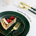 thumbnail image 3 of 50PCS Green Gold Plastic Plates, Green Pastic Plates for 25 Guests, Green Disposable Plates Include 25 Dinner Plates, 25 Green Dessert Plates, Ideal for Party, Wedding and Dinner, 3 of 14