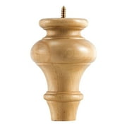 Box of 4 (Four)- 4" x 6" Turned Bun Feet with built in attachment screw