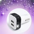 thumbnail image 2 of Riwesomey Enchufe del de coche de coche de diamante hecho a mano Accesorios de coche de coche USB de cristal ostentoso Vehículos, repuestos y accesorios Mis Numero 3 Riwesomey VI008713-03, 2 of 6