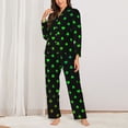 thumbnail image 2 of Logiee Poker Shapes Print Womens Pajamas Set,Long Sleeve Sleepwear,Button Down Lounge Set 2 Pieces,Soft Nightwear Pjs Set-XX-Large, 2 of 7