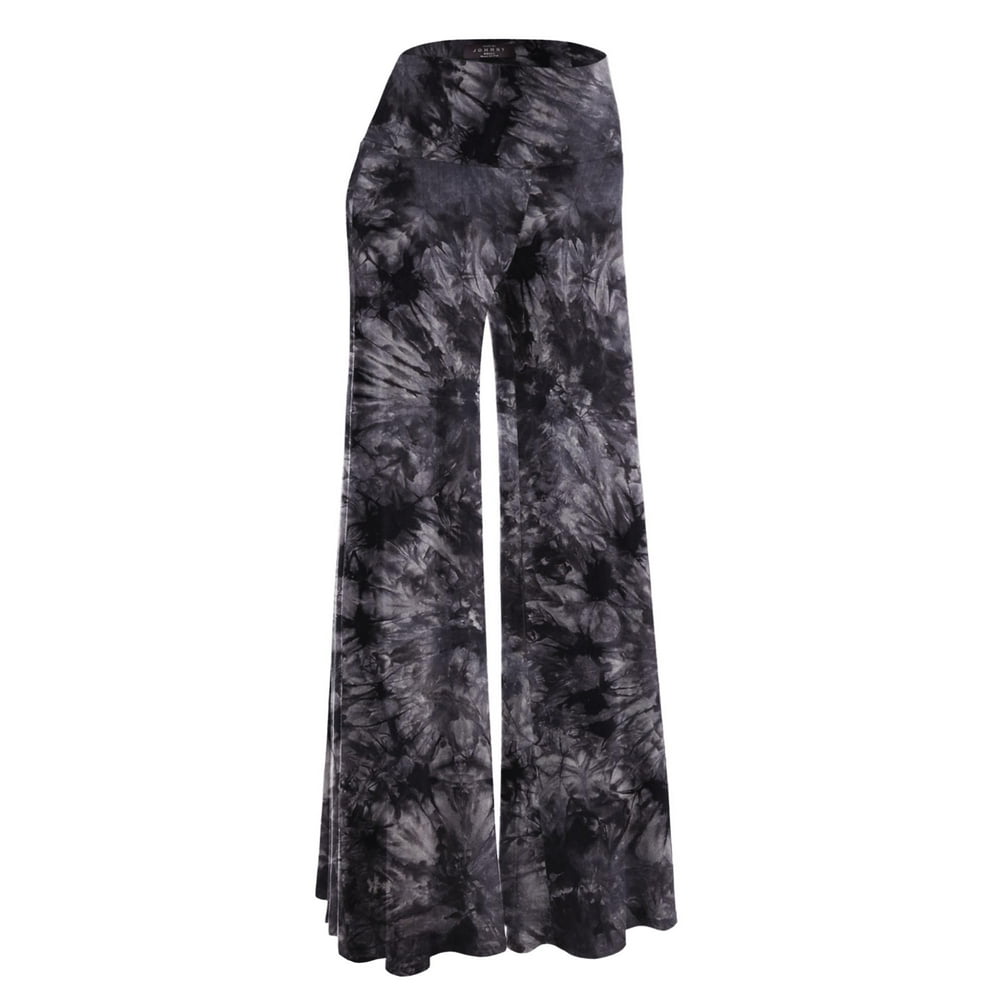 Made by Johnny - MBJ WB1060 Womens Chic Tie Dye Palazzo Pants XL BLACK - Walmart.com - Walmart.com
