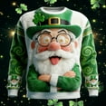 thumbnail image 2 of Telankuip St Patricks Day Sweatshirts for Men 2026 Trendy Funny Santa Claus Graphic Printed Crewneck Pullovers Comfortable Long Sleeve Workout Tops Novelty Casual Outfits 19-White M, 2 of 3