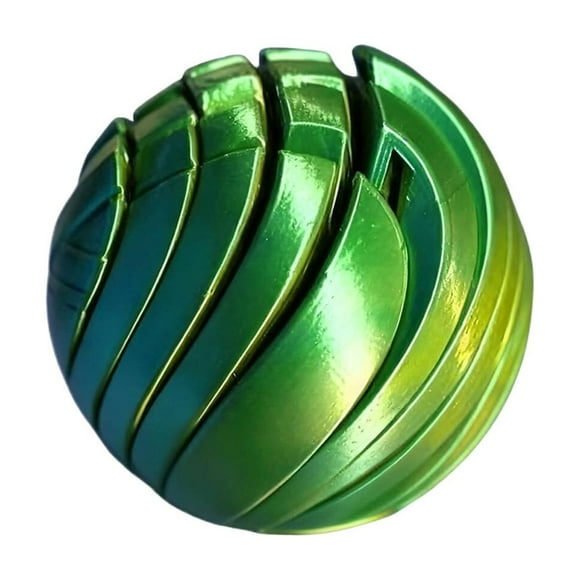 Balle de Slime Imprimée 3D Jouet Anti-Stress, Jouets Anti-Anxiété de 2,1 Pouces pour Adultes, Boule de Slime Imprimée 3D Sphère d'Engrenage, Sensation de Flux Liquide Jouets de Bureau Anti-Stress pour Adultes, Vert