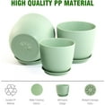 thumbnail image 5 of 2/10/9 Large Modern Plant Pots, Plastic Planters with Drainage Holes and Saucers for Indoor Outdoor Plants Flowers, Green, 5 of 14