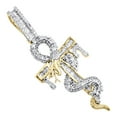 thumbnail image 4 of 10K Yellow Gold Baguette Diamond Snake Ankh Cross Pendant 1.85" Charm 1.20 CT., 4 of 6