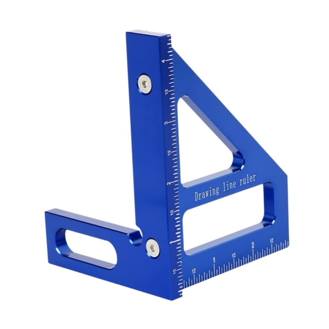 Regla de medición de ángulo múltiple 45/ de alta regla de alta precisión Triángulo de protractor cuadrado para carpintería de carpintería de 8.5x7.9x11.2cm